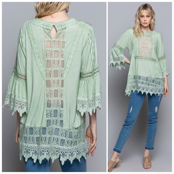 POL Victorian Windowpane Feminine Top - Picture 4 of 16